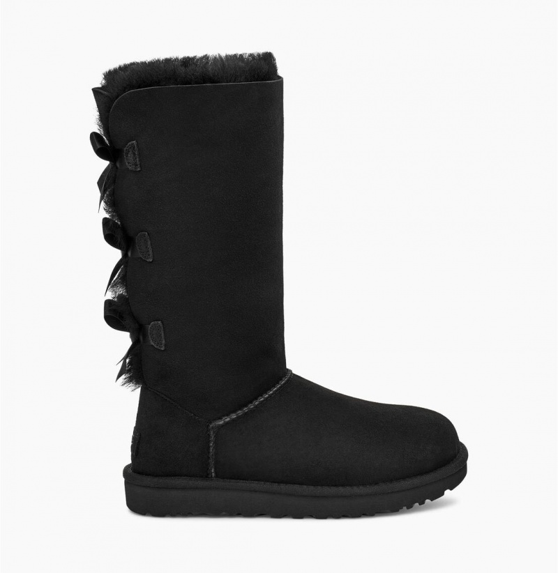 UGG Bailey Bow Vysoke II Čižmy Z Ovčej Kože Damske Čierne | SK-590MXDOWZ