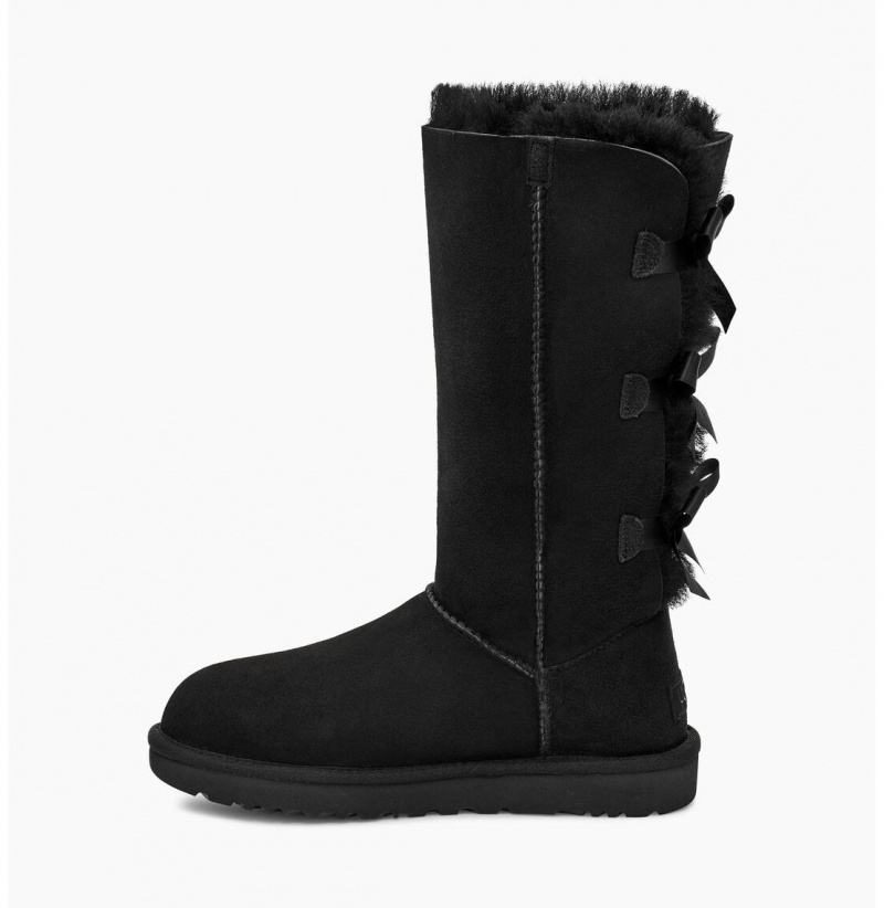 UGG Bailey Bow Vysoke II Čižmy Z Ovčej Kože Damske Čierne | SK-590MXDOWZ