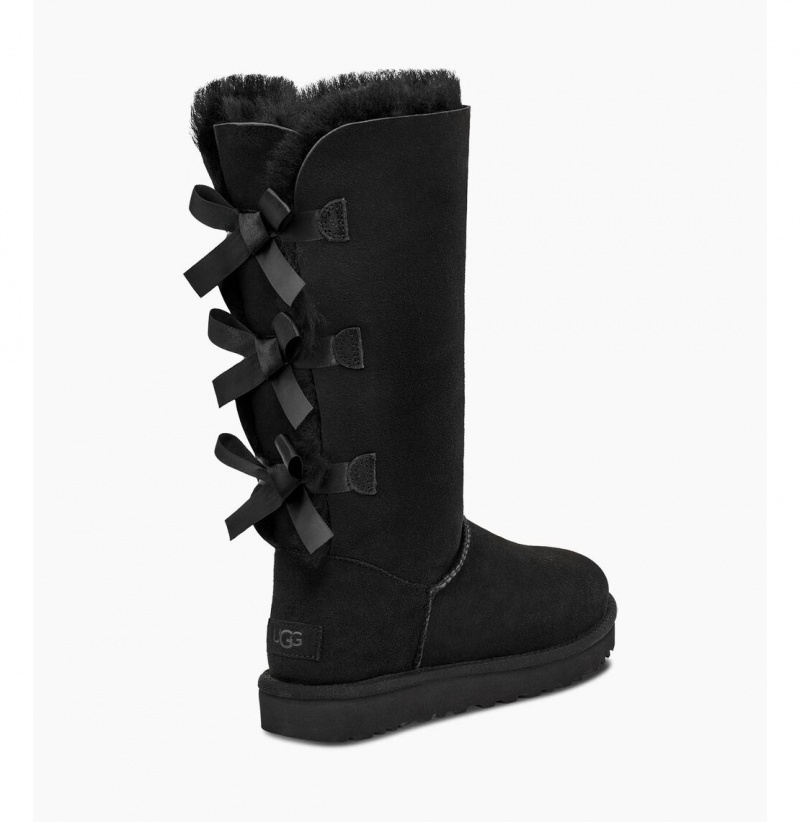 UGG Bailey Bow Vysoke II Čižmy Z Ovčej Kože Damske Čierne | SK-590MXDOWZ