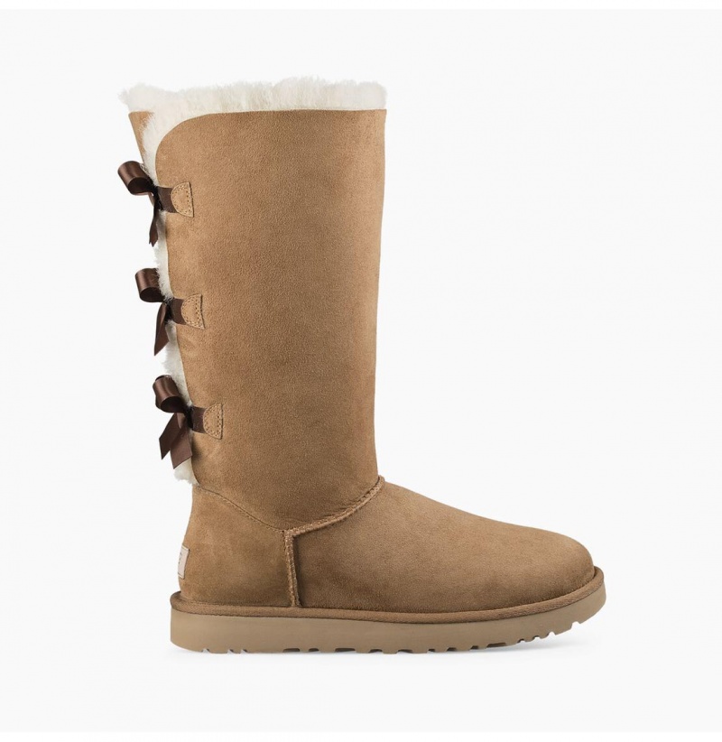 UGG Bailey Bow Vysoke II Čižmy Z Ovčej Kože Damske Hnede | SK-839FTLPAS