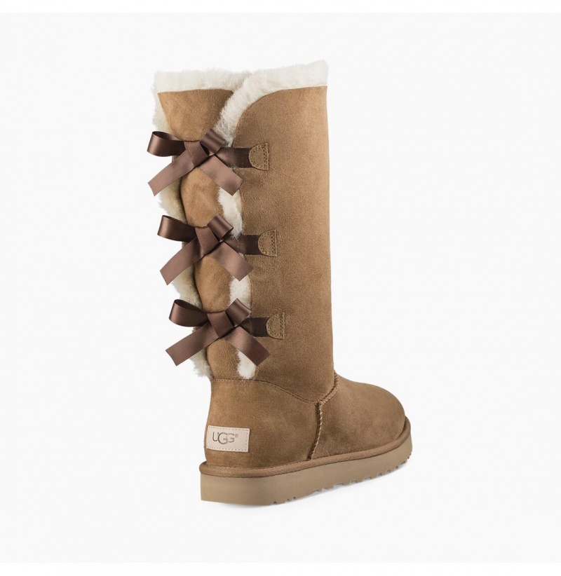 UGG Bailey Bow Vysoke II Čižmy Z Ovčej Kože Damske Hnede | SK-839FTLPAS