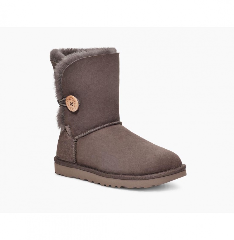 UGG Bailey Button II Čižmy Z Ovčej Kože Damske Tmavo Siva | SK-908YFWAZN
