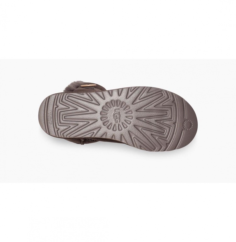 UGG Bailey Button II Čižmy Z Ovčej Kože Damske Tmavo Siva | SK-908YFWAZN