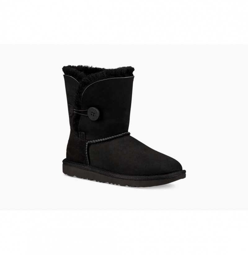 UGG Bailey Button II Čižmy Z Ovčej Kože Detske Čierne | SK-012KQXFUD