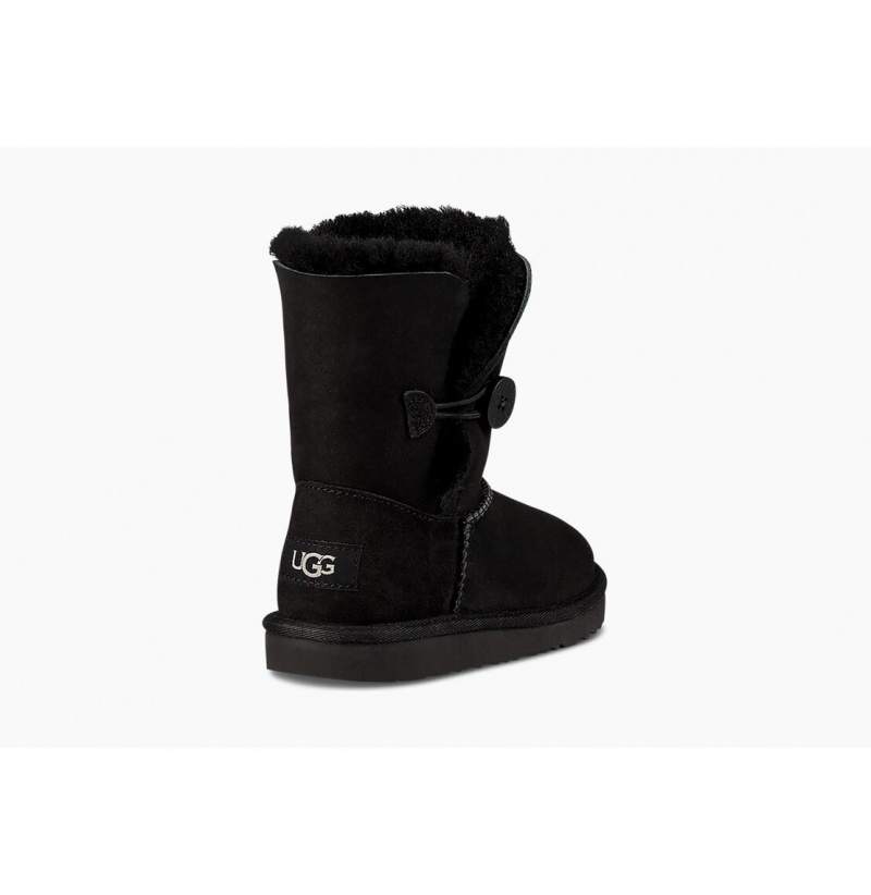 UGG Bailey Button II Čižmy Z Ovčej Kože Detske Čierne | SK-012KQXFUD