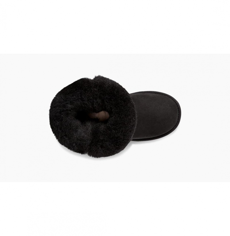 UGG Bailey Button II Čižmy Z Ovčej Kože Detske Čierne | SK-012KQXFUD