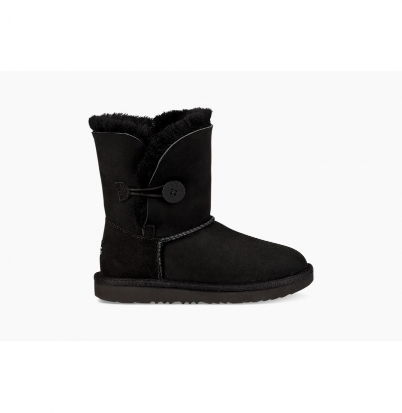 UGG Bailey Button II Čižmy Z Ovčej Kože Detske Čierne | SK-012KQXFUD