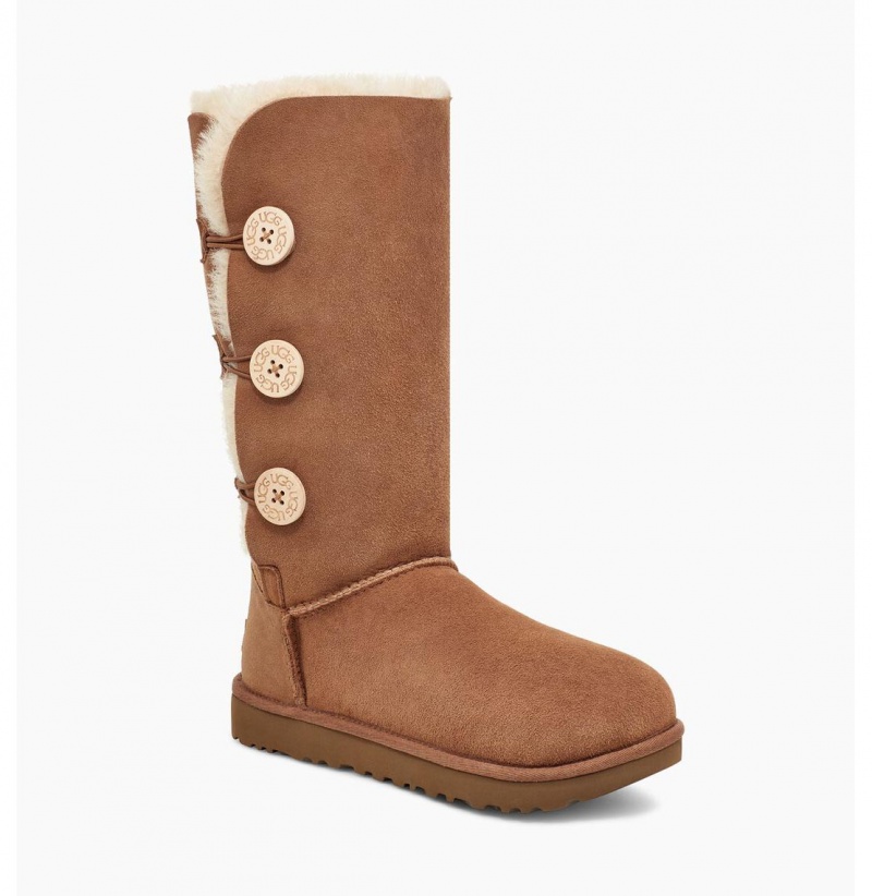 UGG Bailey Button Triplet II Čižmy Z Ovčej Kože Damske Hnede | SK-435NUCYAV