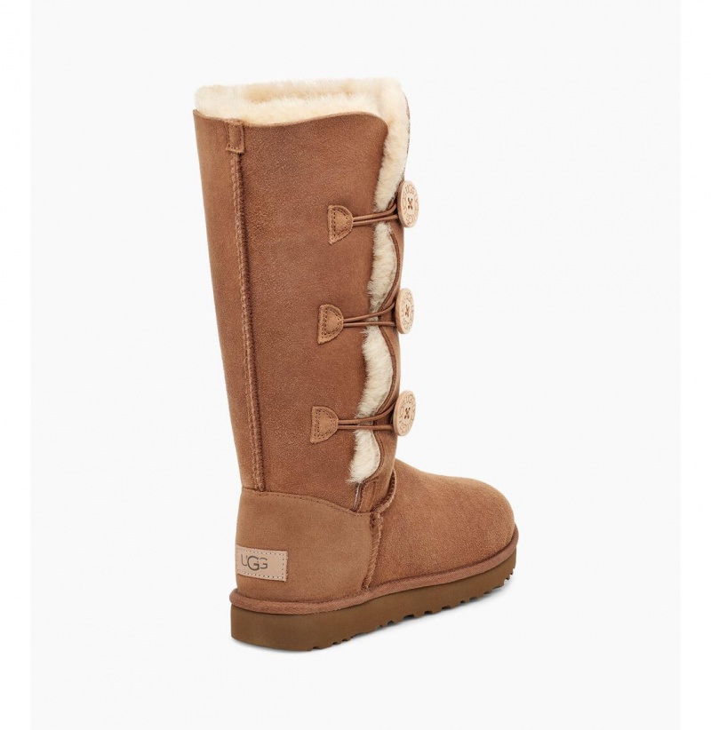 UGG Bailey Button Triplet II Čižmy Z Ovčej Kože Damske Hnede | SK-435NUCYAV
