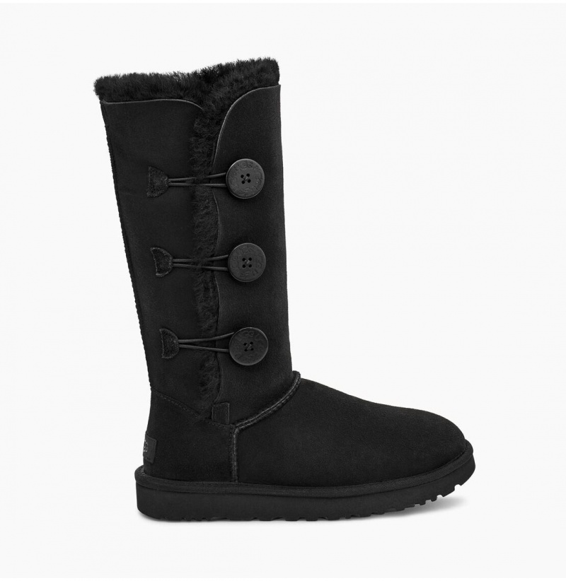 UGG Bailey Button Triplet II Čižmy Z Ovčej Kože Damske Čierne | SK-471JBMTPD