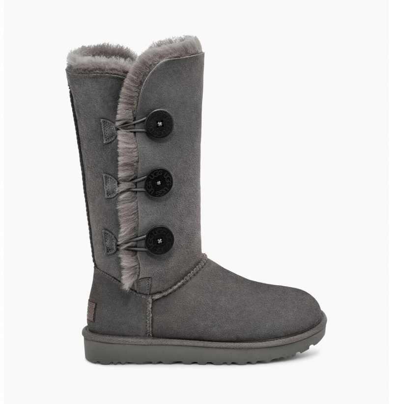 UGG Bailey Button Triplet II Čižmy Z Ovčej Kože Damske Siva | SK-135SAZBYD