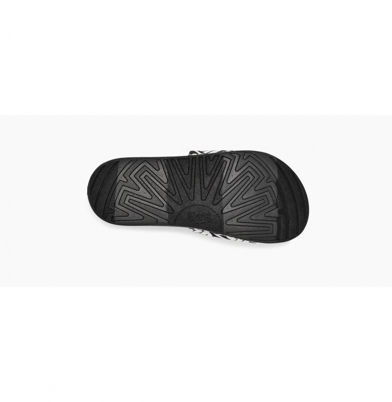 UGG Beach Slapky Detske Čierne Biele | SK-103FLMZOA