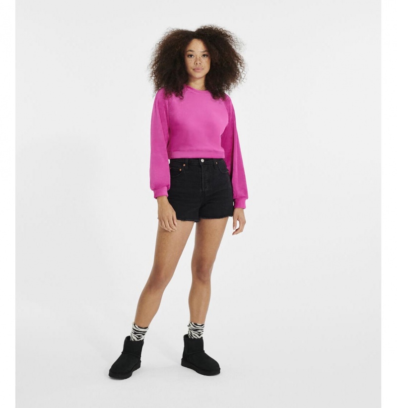 UGG Beckner Cropped Mikina Damske Ruzove | SK-648HRNMPA