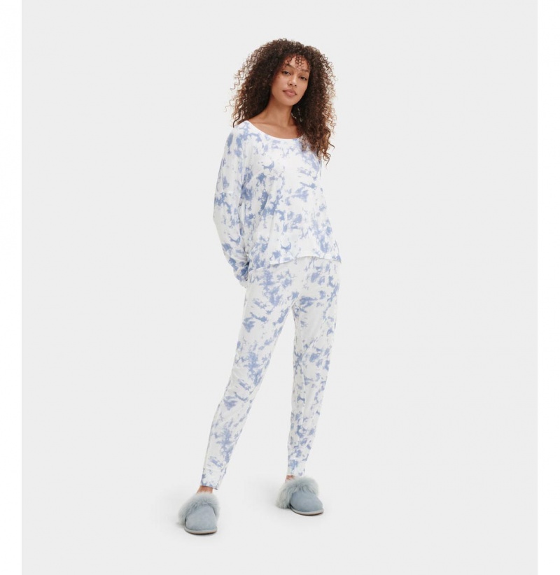 UGG Birgit Print Pajama Set Župan Damske Biele Kvetinové | SK-678HXKPWJ