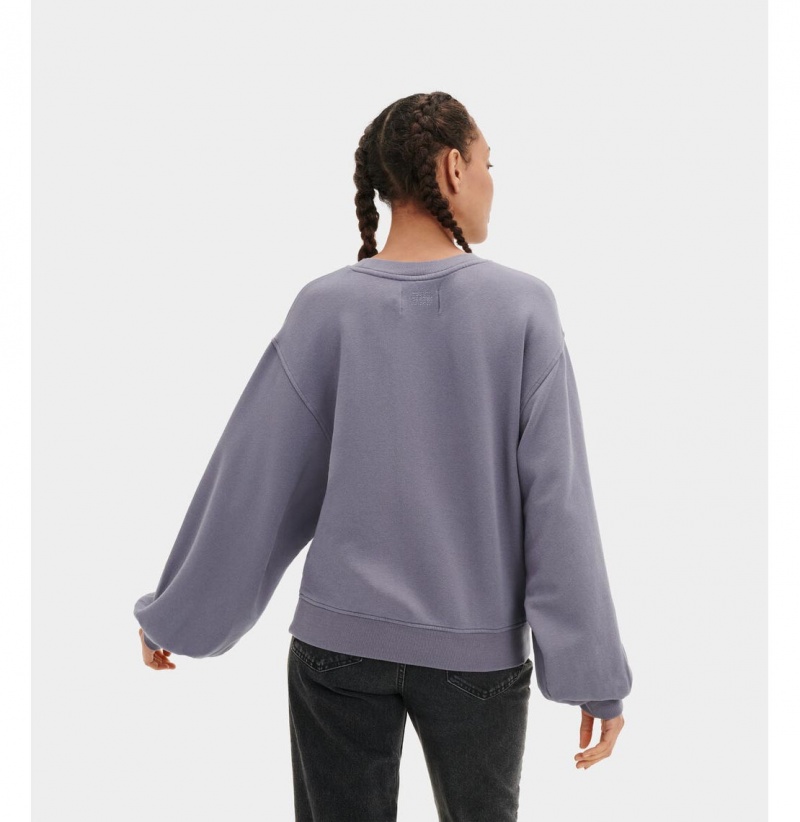 UGG Brook Balloon Sleeve Crewneck Mikina Damske Modre | SK-158TGYZWC