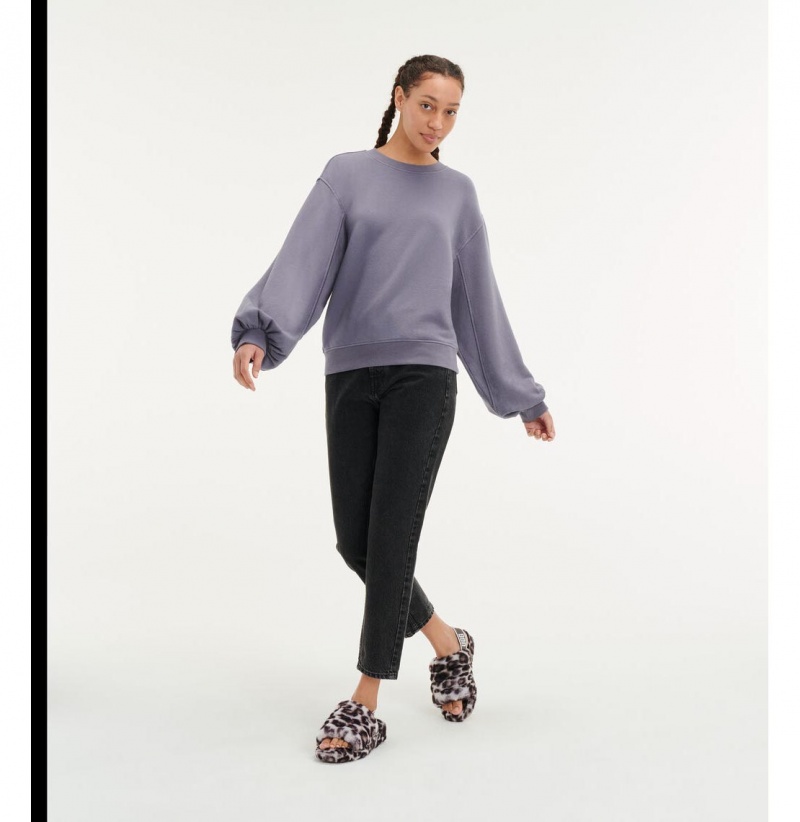 UGG Brook Balloon Sleeve Crewneck Mikina Damske Modre | SK-158TGYZWC