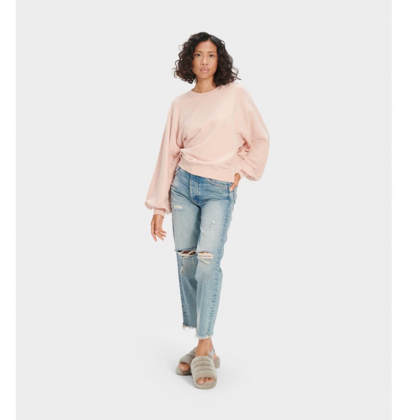 UGG Brook Balloon Sleeve Crewneck Mikina Damske Ruzove | SK-741LBVOJI