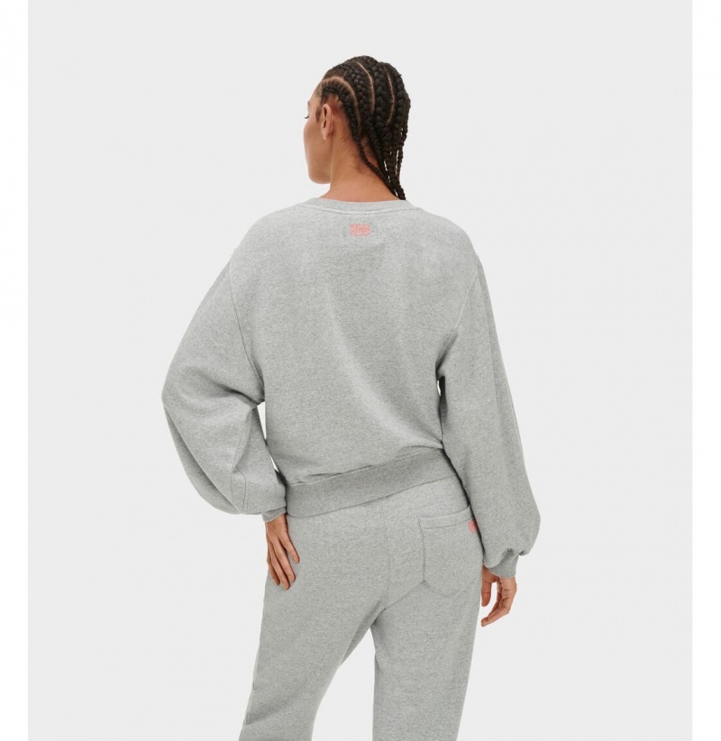 UGG Brook Balloon Sleeve Crewneck Mikina Damske Siva | SK-625SITFMU