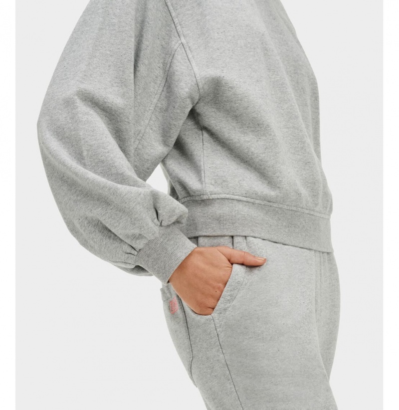 UGG Brook Balloon Sleeve Crewneck Mikina Damske Siva | SK-625SITFMU