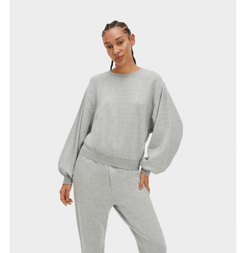 UGG Brook Balloon Sleeve Crewneck Mikina Damske Siva | SK-625SITFMU