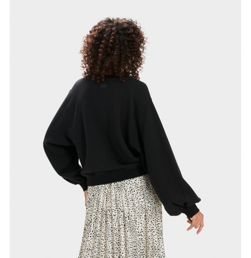 UGG Brook Balloon Sleeve Crewneck Mikina Damske Čierne | SK-873GRQXHI