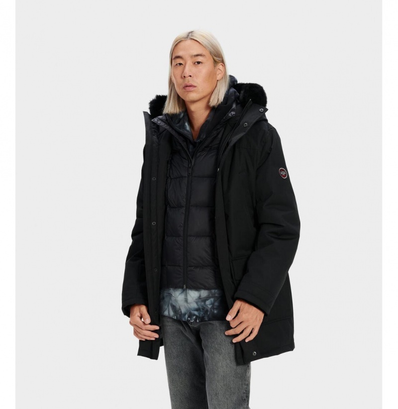 UGG Butte Bundy Parka Panske Čierne | SK-035EPDOLQ