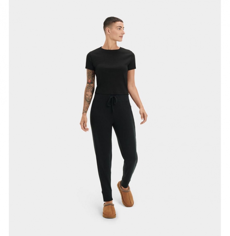 UGG Casia Jogger Nohavice Damske Čierne | SK-705TPJMWK