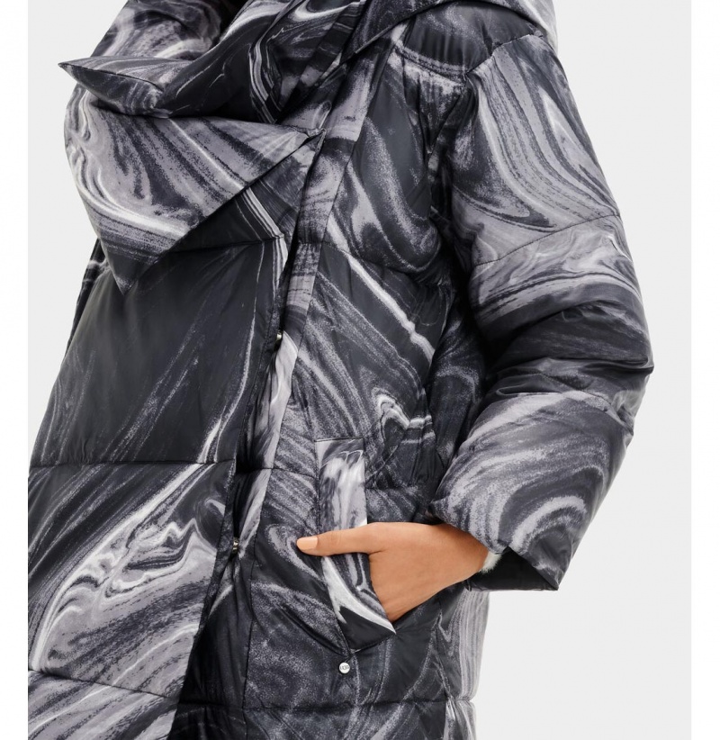 UGG Catherina Puffer Bundy Damske Čierne Biele | SK-026NXBODQ