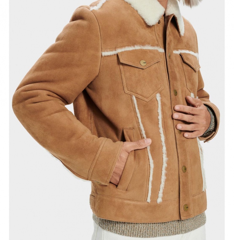 UGG Clint Shearling Trucker Bundy Panske Hnede | SK-340WFENXD