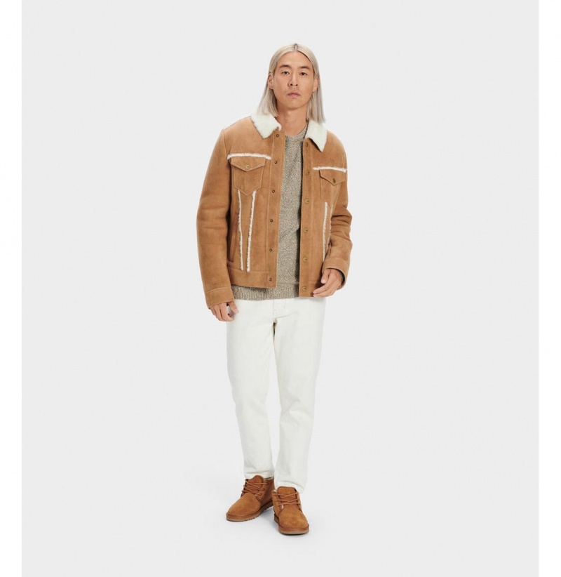 UGG Clint Shearling Trucker Bundy Panske Hnede | SK-340WFENXD