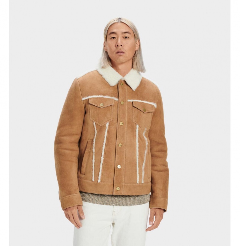 UGG Clint Shearling Trucker Bundy Panske Hnede | SK-340WFENXD
