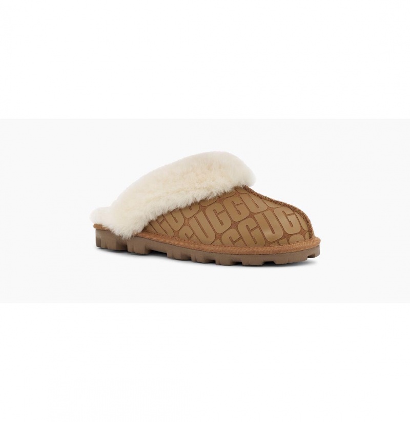 UGG Coquette Ugg Logo Papuce Damske Hnede | SK-408PSJBRO