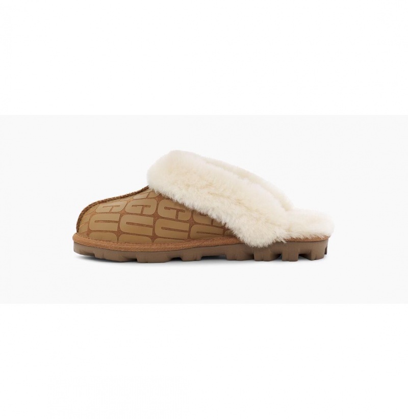 UGG Coquette Ugg Logo Papuce Damske Hnede | SK-408PSJBRO