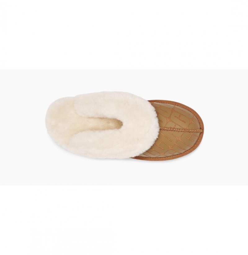 UGG Coquette Ugg Logo Papuce Damske Hnede | SK-408PSJBRO