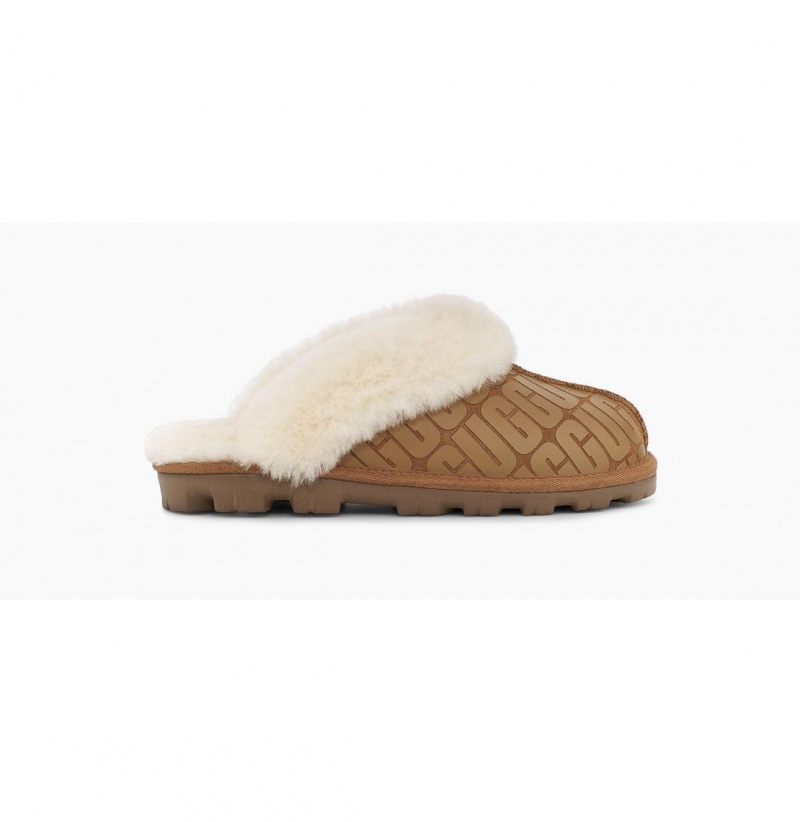 UGG Coquette Ugg Logo Papuce Damske Hnede | SK-408PSJBRO