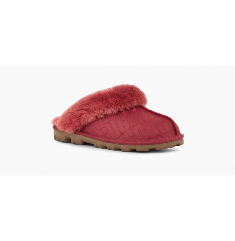 UGG Coquette Ugg Logo Papuce Damske Červené | SK-764UQVYTD