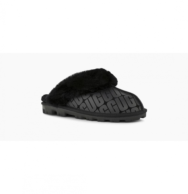 UGG Coquette Ugg Logo Papuce Damske Čierne | SK-809DQOHLA