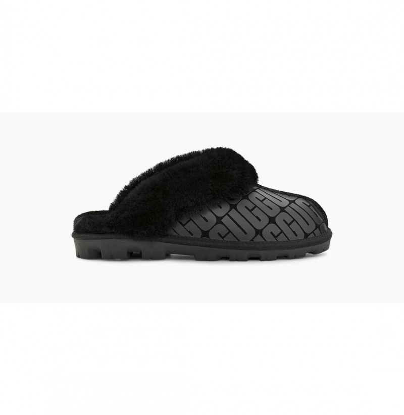 UGG Coquette Ugg Logo Papuce Damske Čierne | SK-809DQOHLA