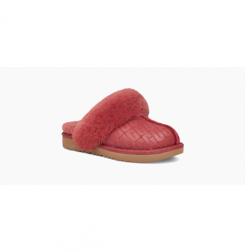UGG Cozy II Ugg Logo Papuce Detske Červené | SK-395VIMJLD