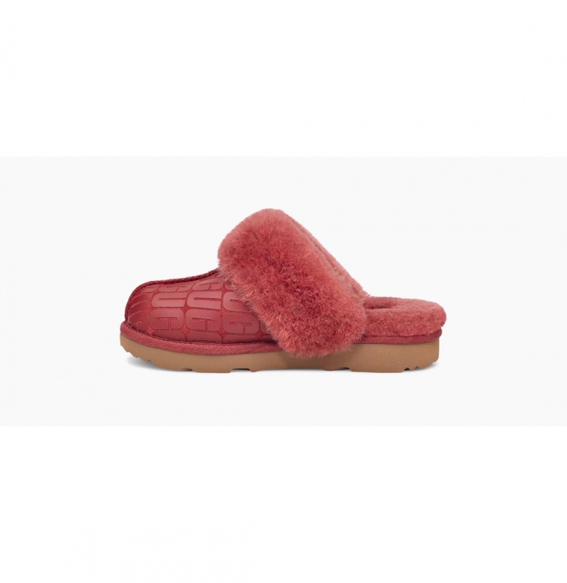 UGG Cozy II Ugg Logo Papuce Detske Červené | SK-395VIMJLD
