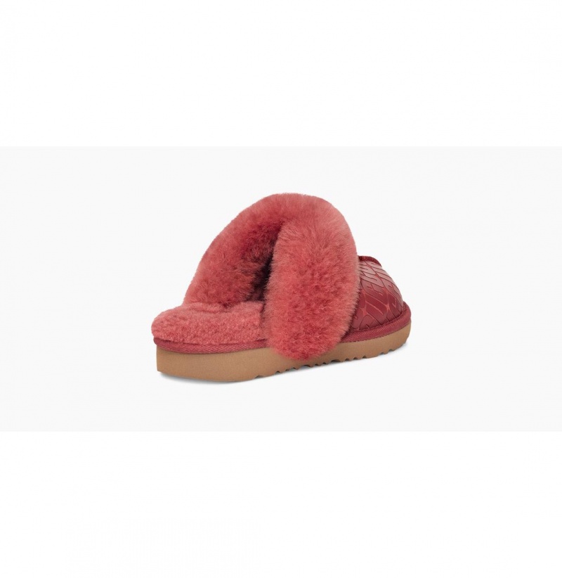 UGG Cozy II Ugg Logo Papuce Detske Červené | SK-395VIMJLD