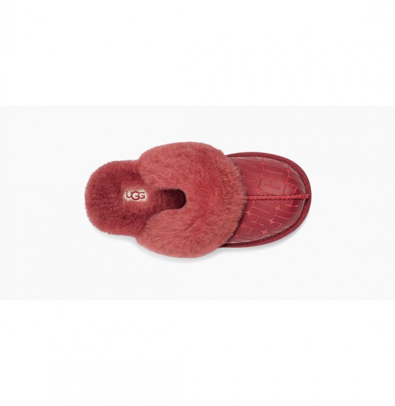 UGG Cozy II Ugg Logo Papuce Detske Červené | SK-395VIMJLD