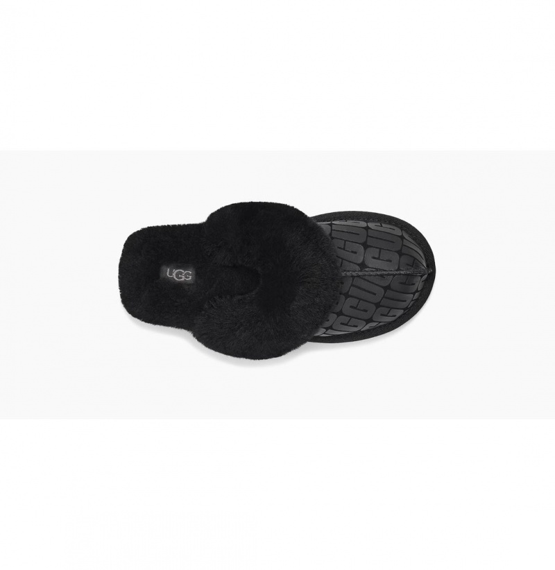 UGG Cozy II Ugg Logo Papuce Detske Čierne | SK-241FQDIPN