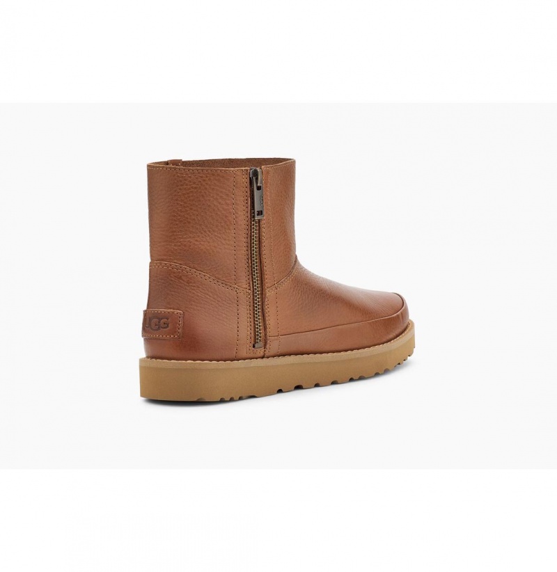UGG Deconstructed Mini Zip Kozene Cizmy Damske Hnede | SK-918ZMGCOS