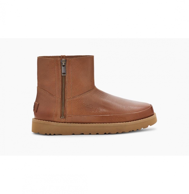 UGG Deconstructed Mini Zip Kozene Cizmy Damske Hnede | SK-918ZMGCOS