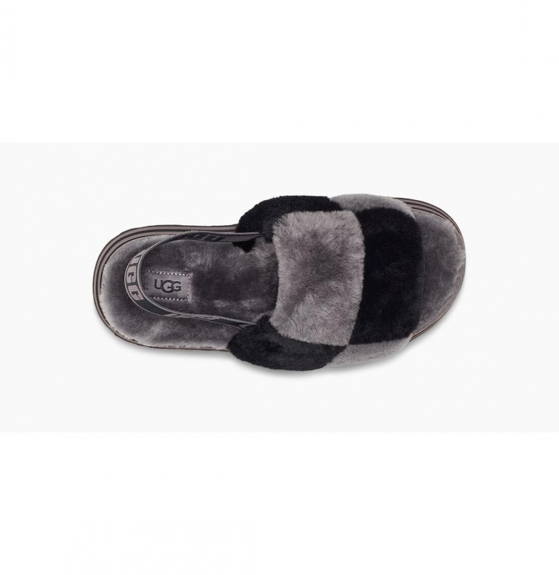 UGG Disco Checker Slapky Papuce Damske Čierne Siva | SK-128NZJMPA