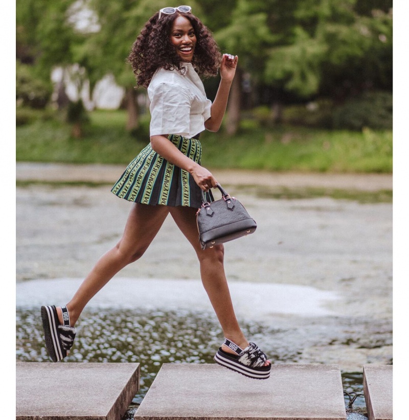 UGG Disco Marble Slapky Papuce Damske Čierne | SK-254CHFLBX