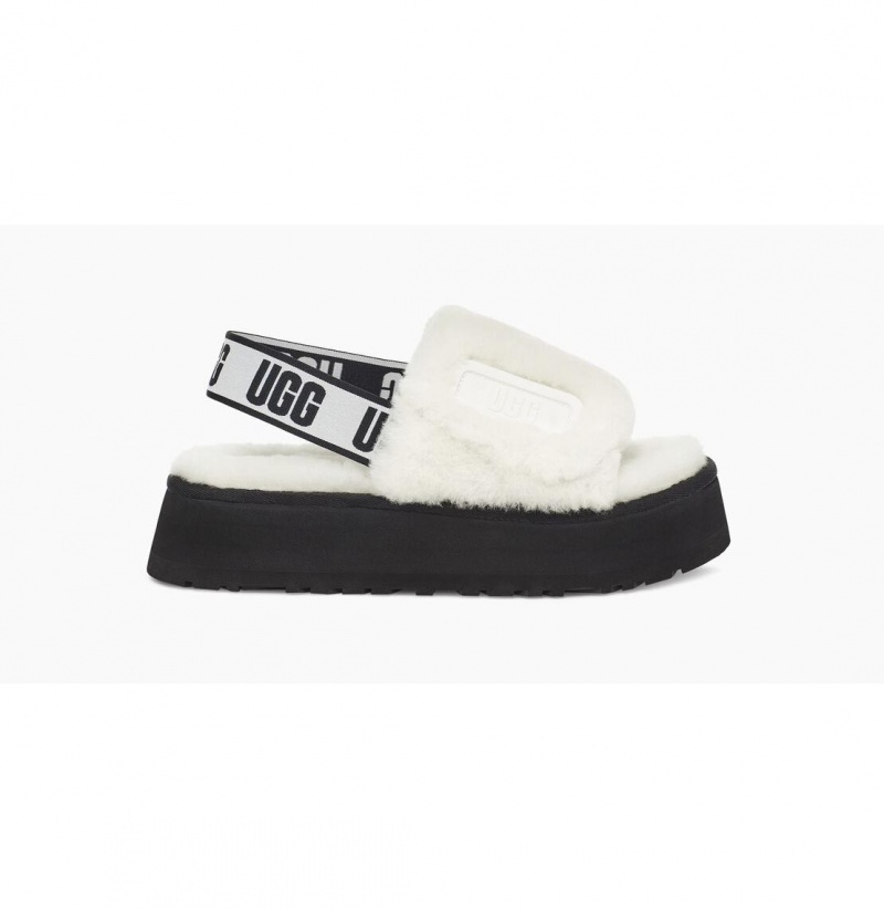 UGG Disco Slapky Papuce Damske Biele | SK-708SAWXND