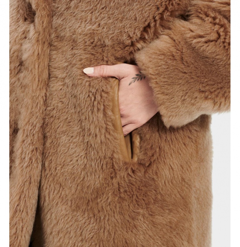 UGG Esme Long Shearling Kabáty Damske Hnede | SK-925MGAVRZ
