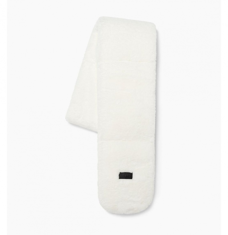 UGG Faux Fur Oblong Satky Damske Biele | SK-628EZNLGU